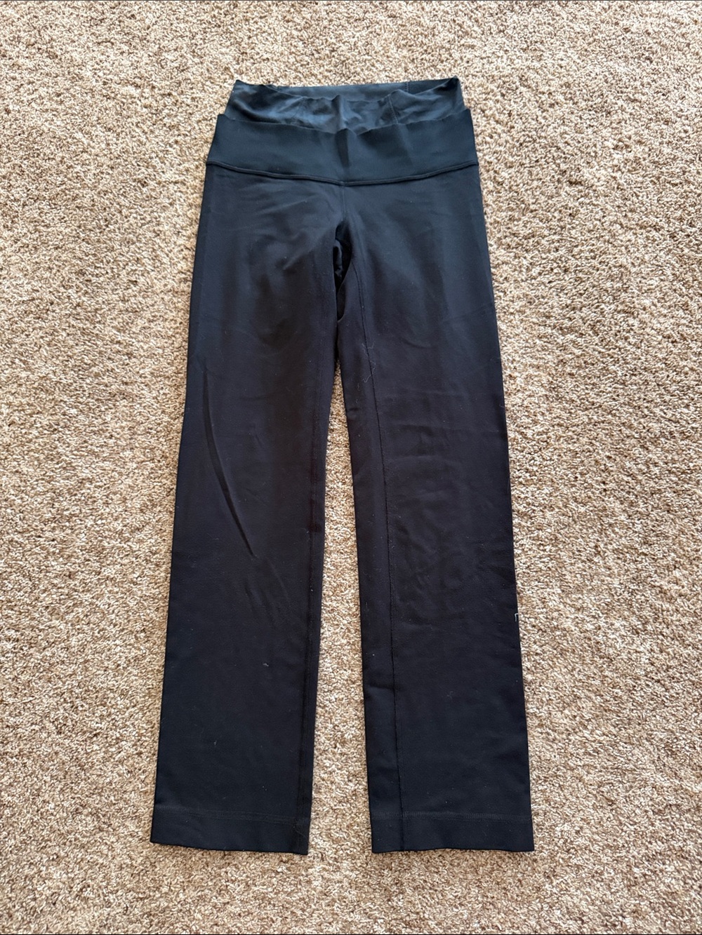 Lululemon Black Straight Yoga Pants with High Waist